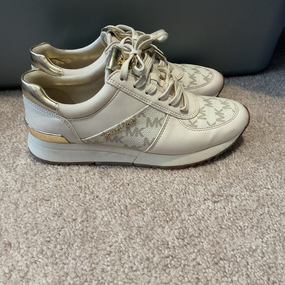 Michael Kors White Monogram Sneakers - Picture 2 of 7